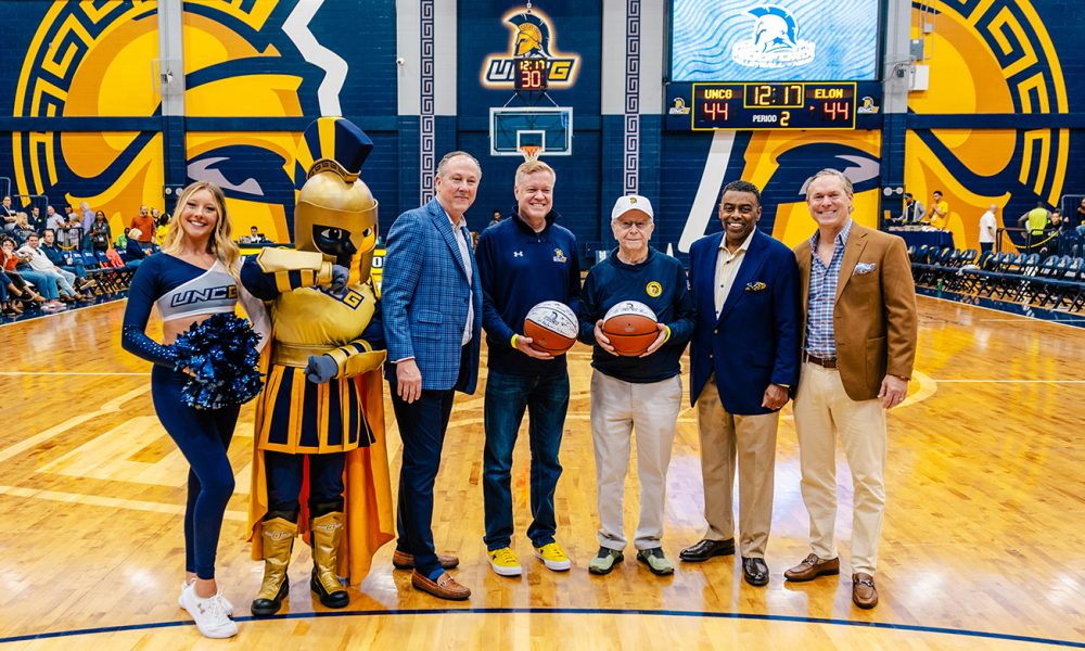 Seven individuals honored on a basketball court